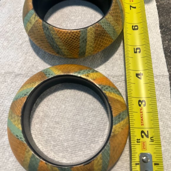 Beaded bracelet plus Stretch bangle bracelet plus Set of 2 wood bangles. - Picture 11 of 15